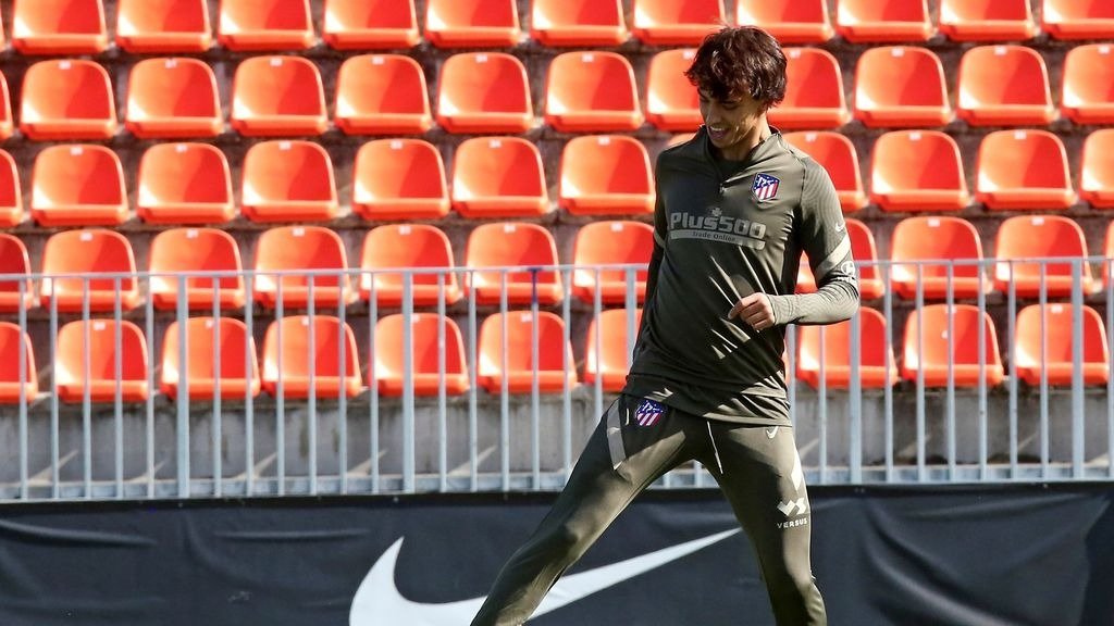 El portugués Joao Félix, ayer, en el entrenamiento del Atlético de Madrid.