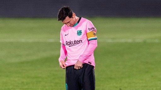 Messi, decepcionado, tras perder ante el Getafe.