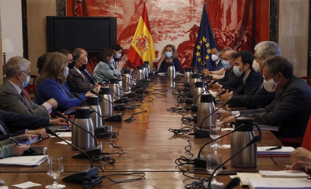 Batet presidió ayer la reunión conjunta de las mesas del Congreso y del Senado, en Madrid.