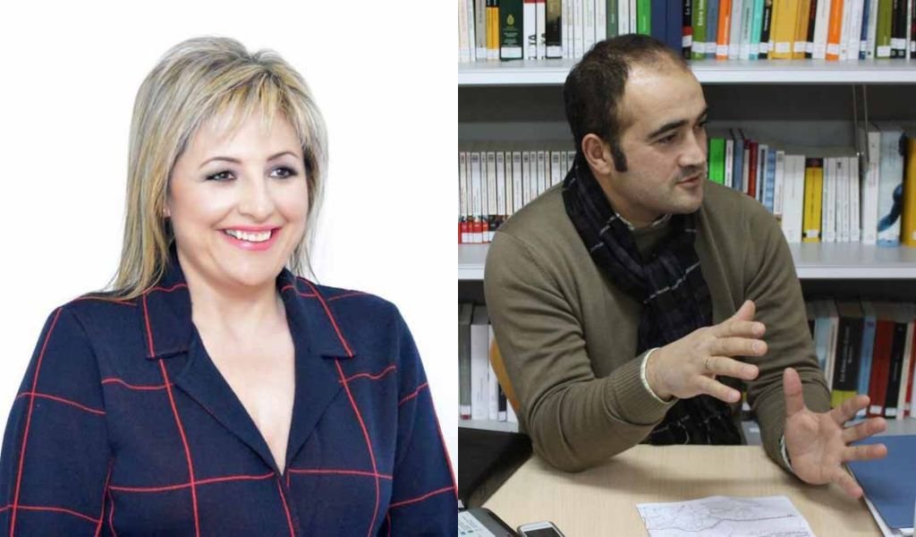 Ana Corredoira, portavo del PP de Mondariz, y Juan Carlos Montes, portavoz de AporM
