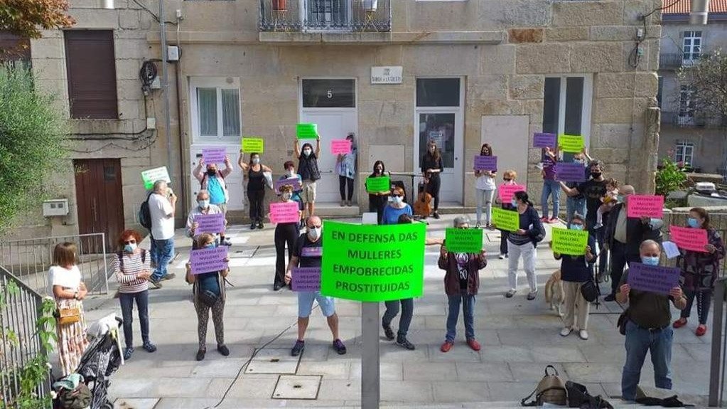 Concentración el pasado mes de septiembre en Vigo en apoyo de las mujeres empobrecidas prostituidas.