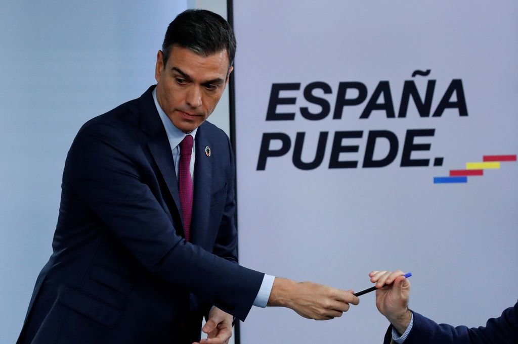 Pedro Sánchez, durante la rueda de prensa en la que anunció las medidas para la vacunación.