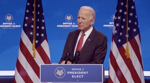 El presidente electo de Estados Unidos, Joe Biden