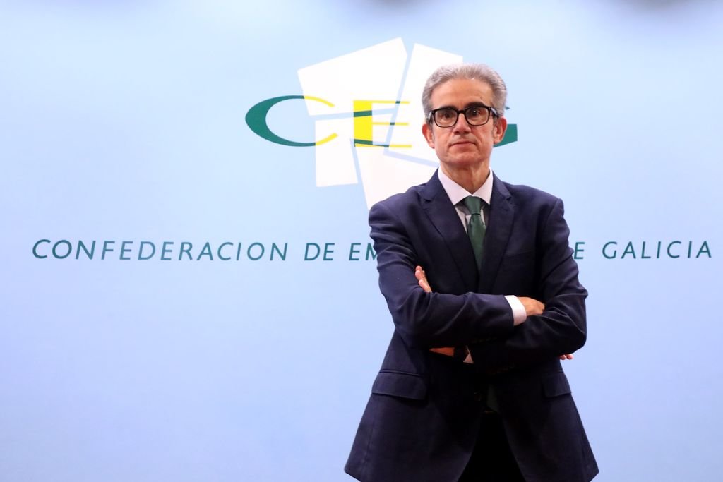 José Manuel Díaz Barreiros, posando tras su elección el martes como presidente de la CEG.