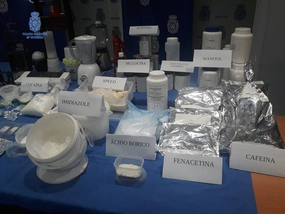 Precursores químicos intervenidos en otra reciente operación en Palma.