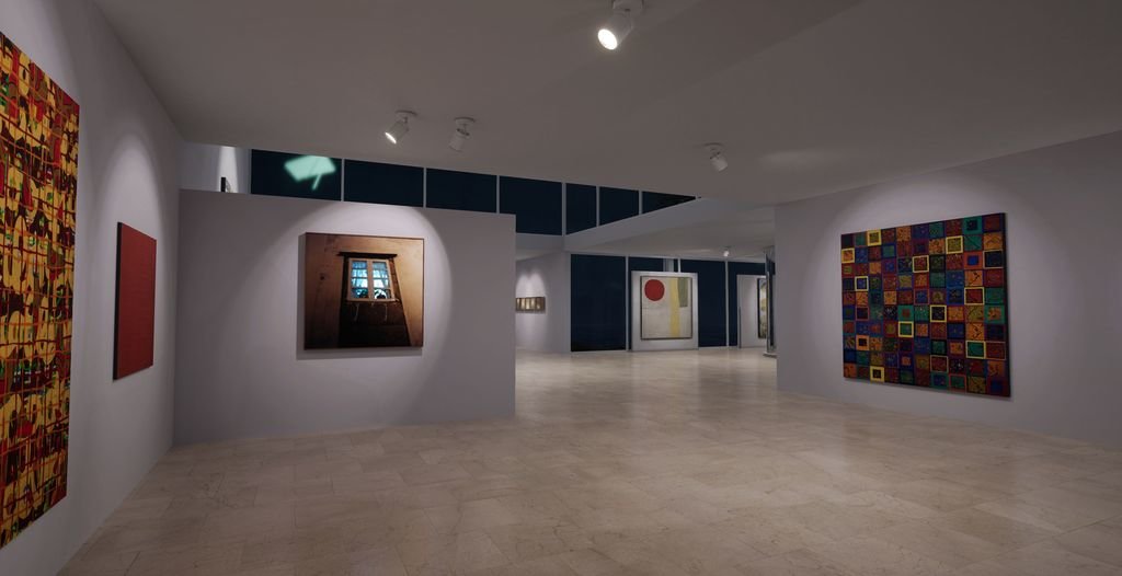 Una de las salas de Agalería, con la revisión de la colección de arte.