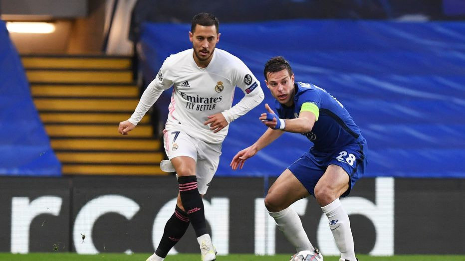 Hazard y Azpilikueta, en el partido entre Chelsea y Real Madrid.
