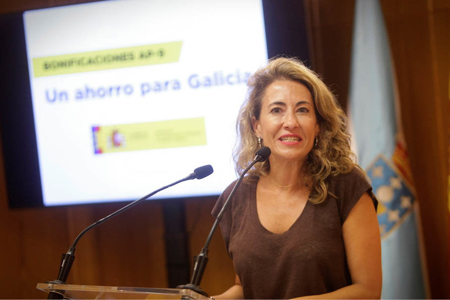 Raquel Sánchez, ayer, en la sede de la Delegación del Gobierno en Galicia.