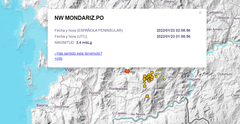 El área acumula más de 30 terremotos en ocho días. En la madrugada de este domingo en Modariz se anotó el más grave. // Foto: IGN