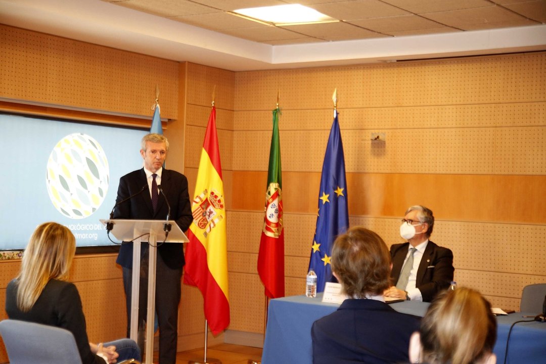 El vicepresidente de la Xunta, Alfonso Rueda, durante su intervención en el acto.