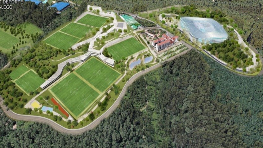 Imagen del proyecto de ciudad deportiva del Celta, con las instalaciones de Galicia Sports 360.