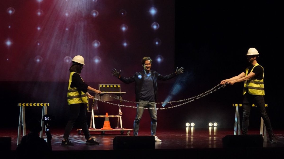 Pedro Volta, durante uno de los números de su espectáculo “Ilusionante”.