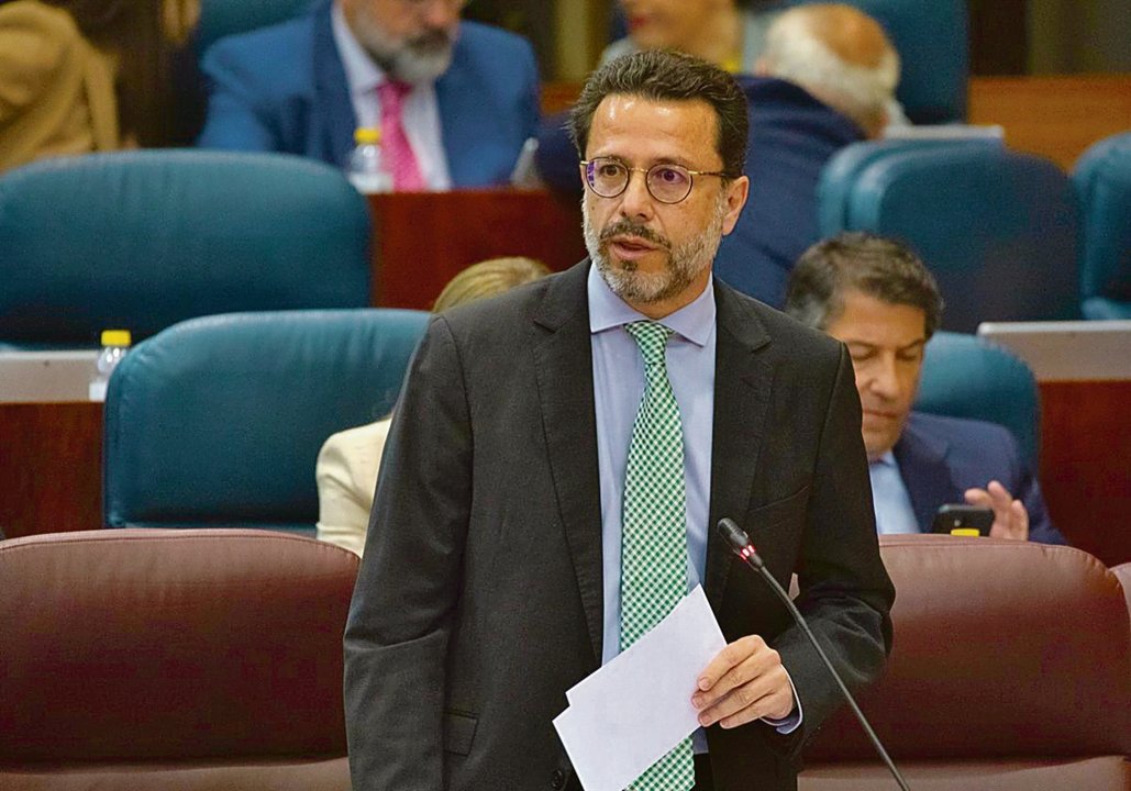 Javier Fernández-Lasquetty interviene durante un pleno en la Asamblea de Madrid.