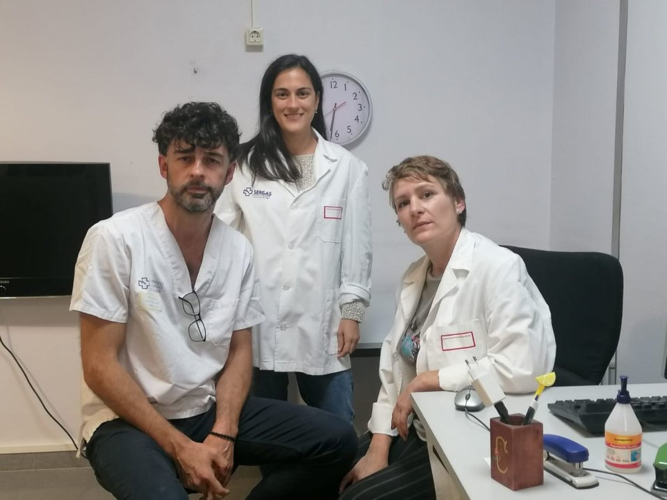 Los fisioterapeutas Carlos Pita, Patricia Casal y Veronica Lago forman parte del comité de la jornada.