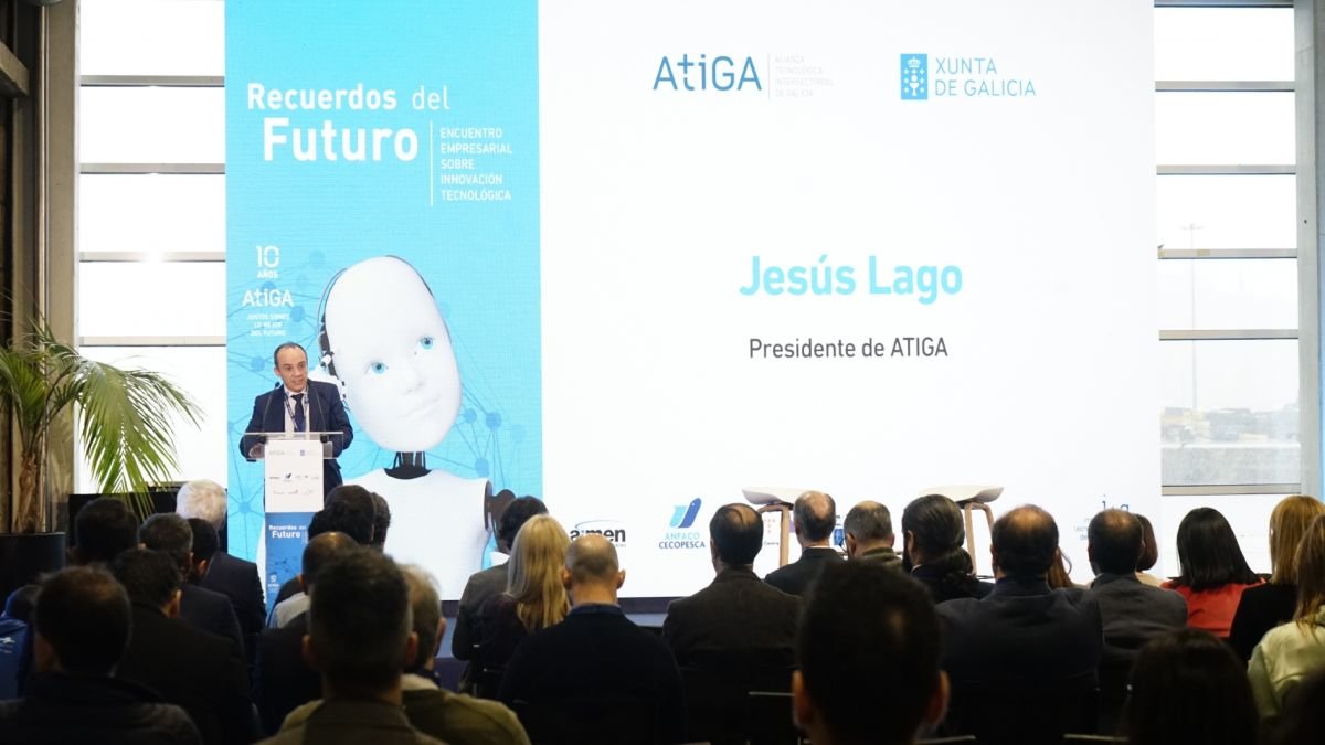 El presidente de Atiga, Jesús Lago, durante su intervención.