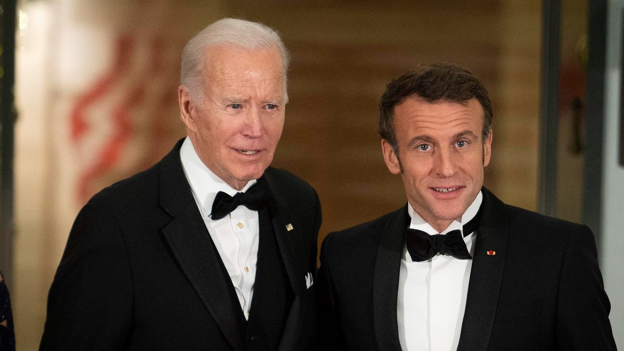 Biden recibe a Macron en la visita de Estado a la Casa Blanca. // EFE
