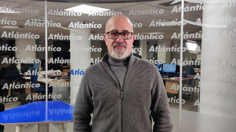 Juan Carlos Abalde, en el set de Atlántico TV.