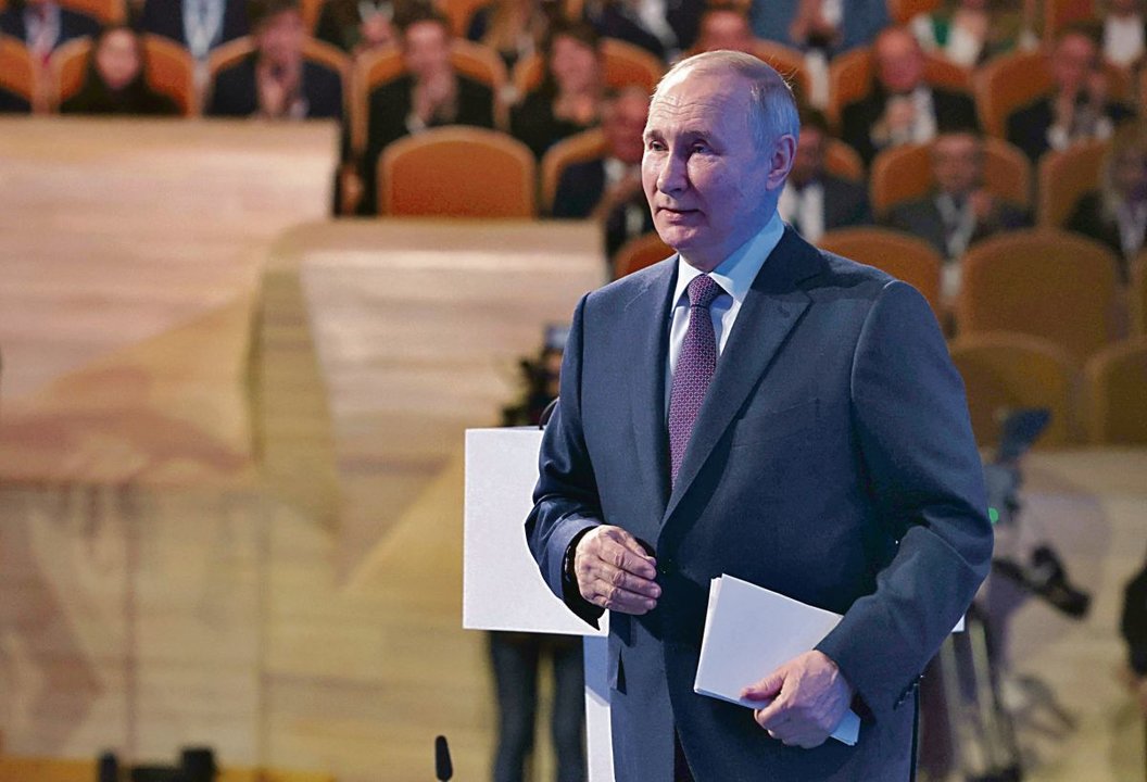 Vladimir Putin, esta semana en un congreso en Moscú.