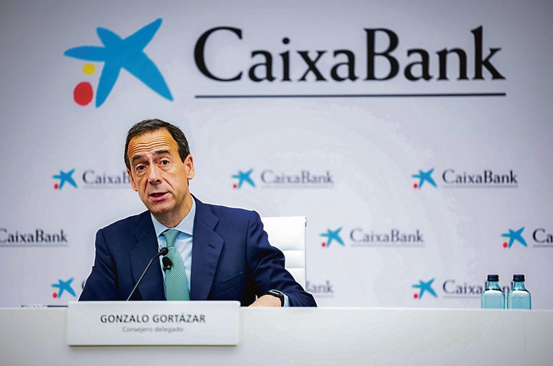 El consejero delegado de CaixaBank, Gonzalo Gortázar, ayer durante la presentación de resultados.