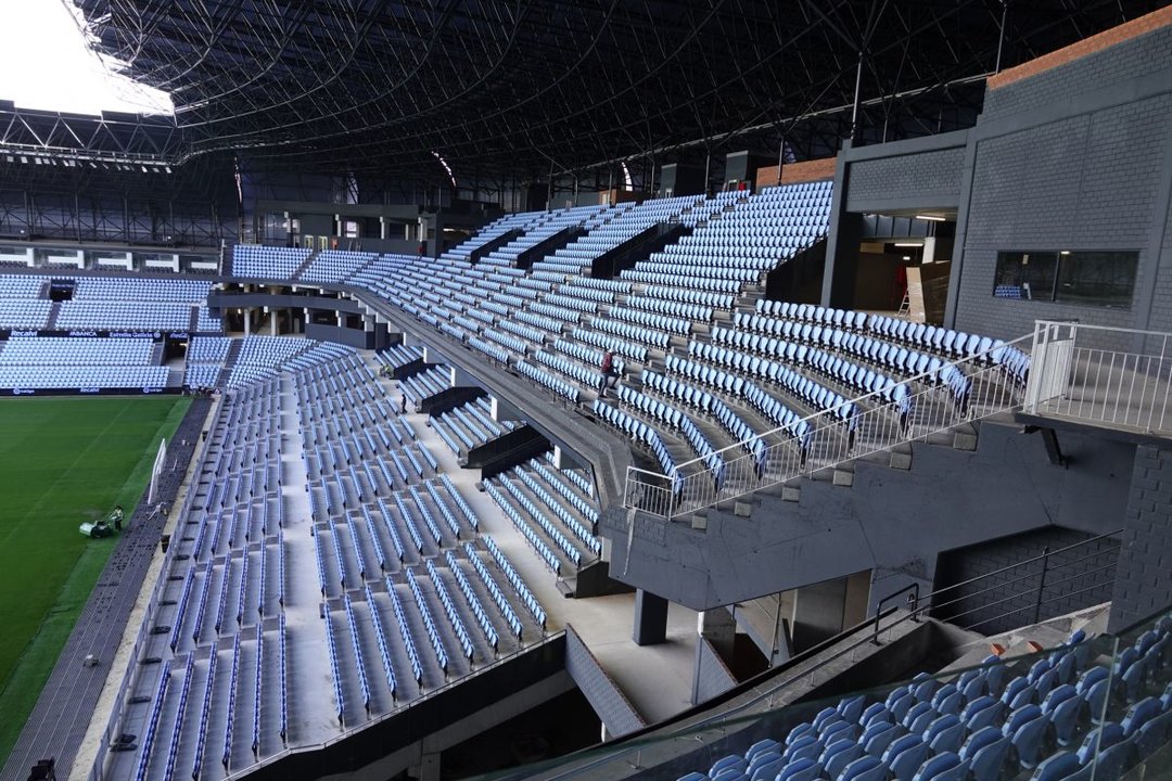 La nueva grada de Marcador, en Balaídos, cuenta con un total de 6.209 asientos para los aficionados.