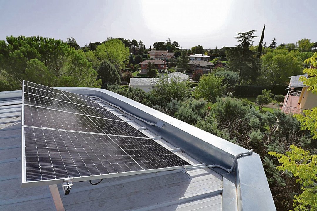 Placas solares de una instalación fotovoltaica, en Madrid.