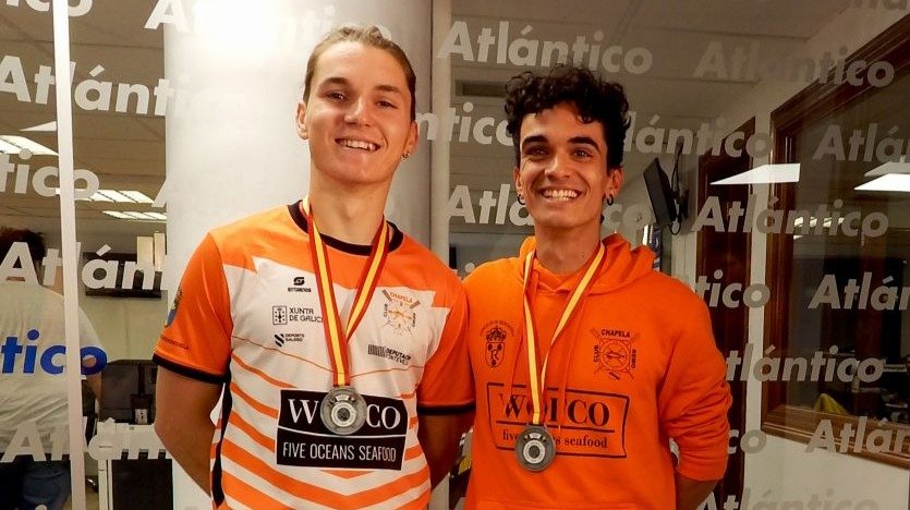 Aarón Alonso y Sergio Fernández obtuvieron la medalla de plata con Chapela en el Campeonato de España.
