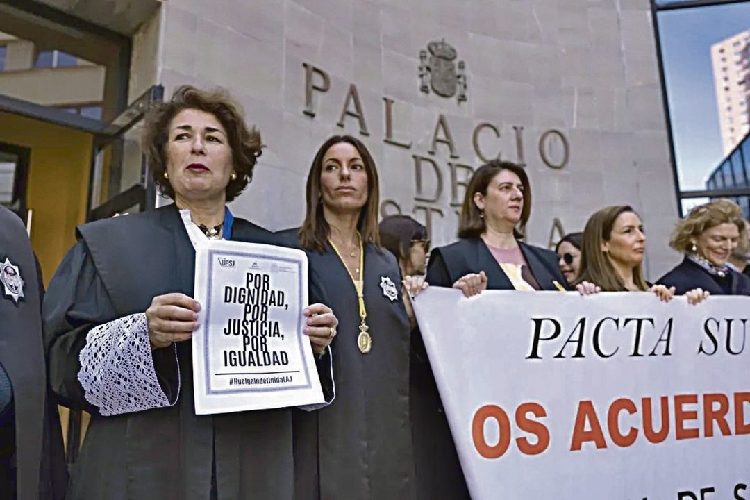 Concentración de letrados de la Administración de Justicia en Madrid este mes.
