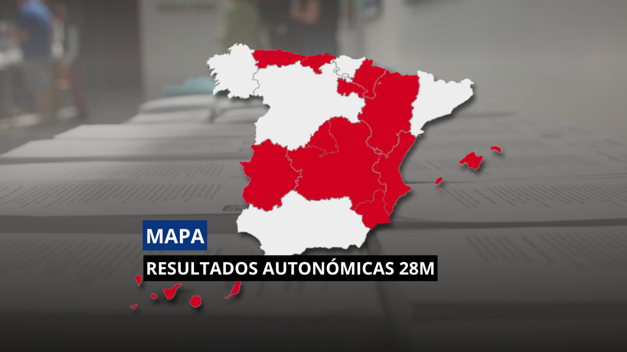 Mapa de los resultados de las elecciones autonómicas en España el 28M