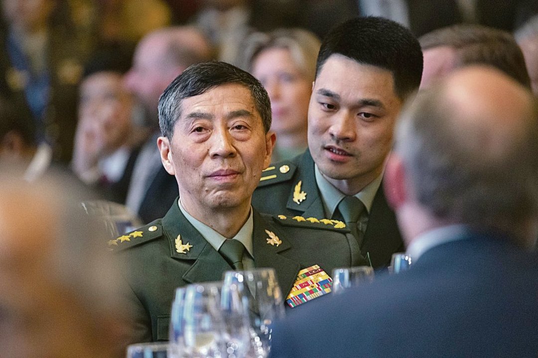El responsable chino de Defensa, Li Shangfu, durante una de las sesiones del foro.