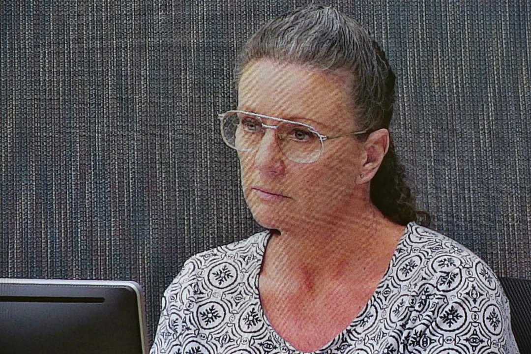 Kathleen Folbigg comparece por videoconferencia durante una vista en un tribunal de Sídney.