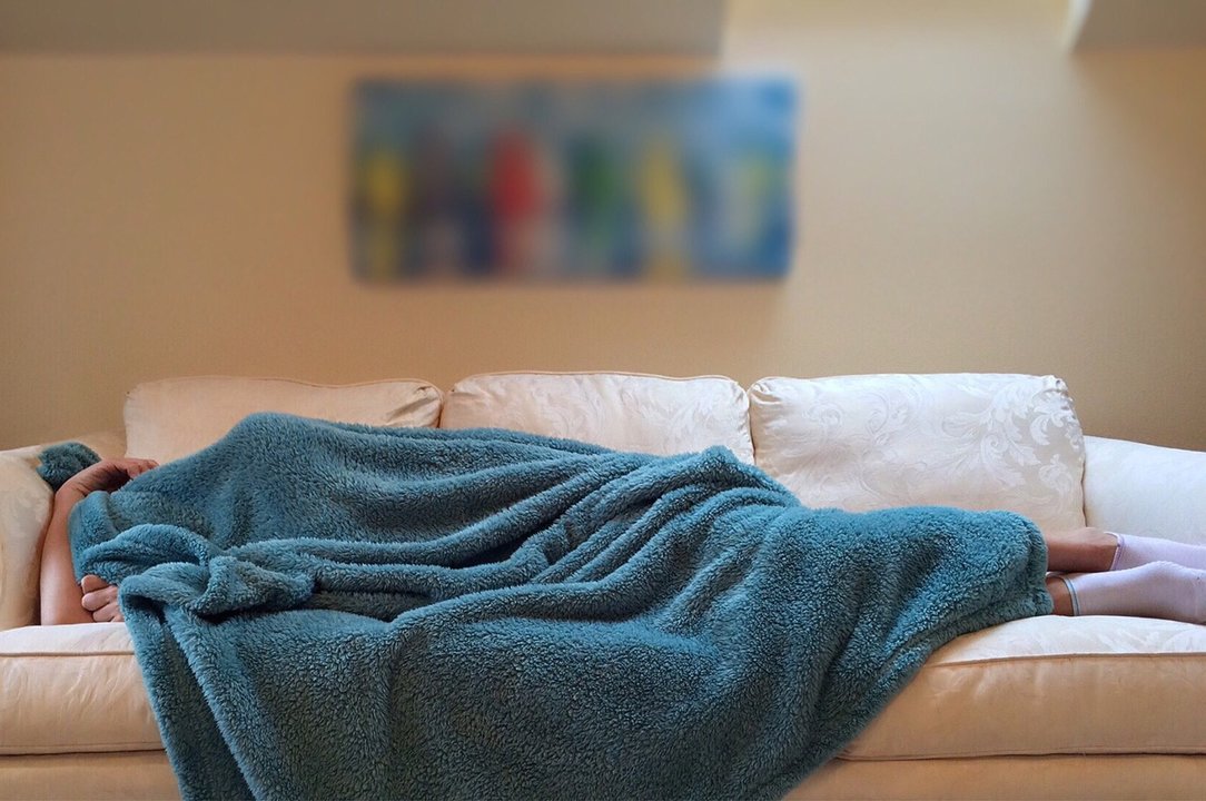 Una persona se echa la siesta en el sofá. // Pixabay