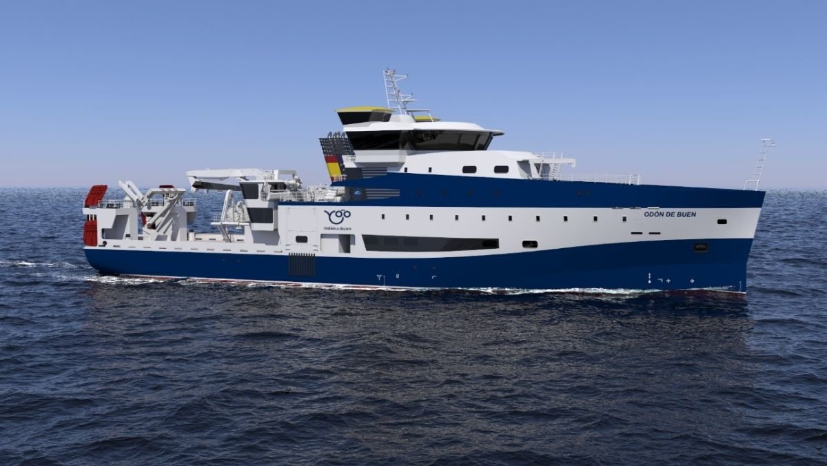 Así será el nuevo buque oceanográfico del IEO-CSIC de 84 metros de eslora y uno de los más avanzados en el mundo.