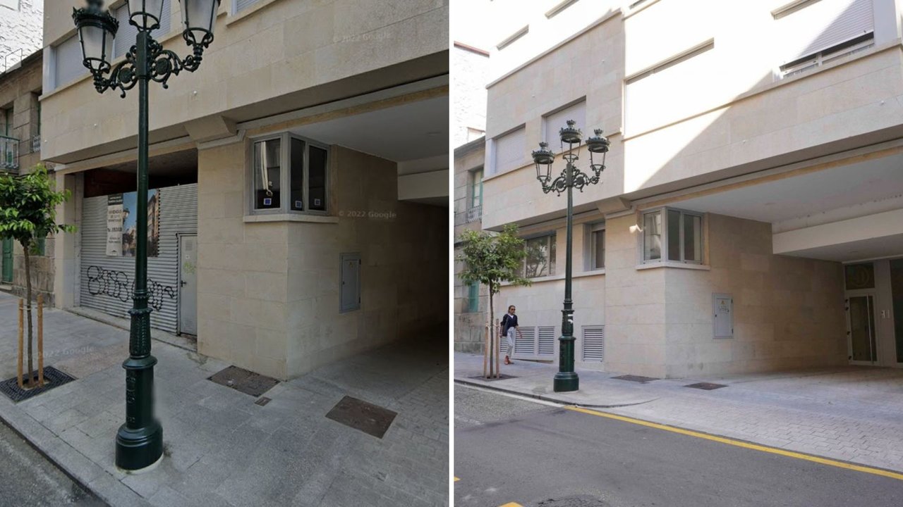 Un bajo comercial en Tomás Alonso (izquierda), reconvertido en vivienda tras la autorización municipal (derecha).