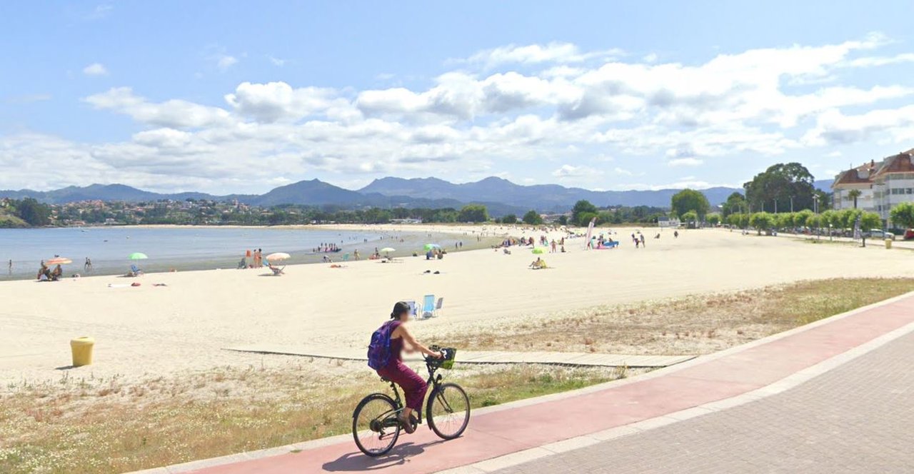 Playa de Ladeira, en Baiona. // Google Maps