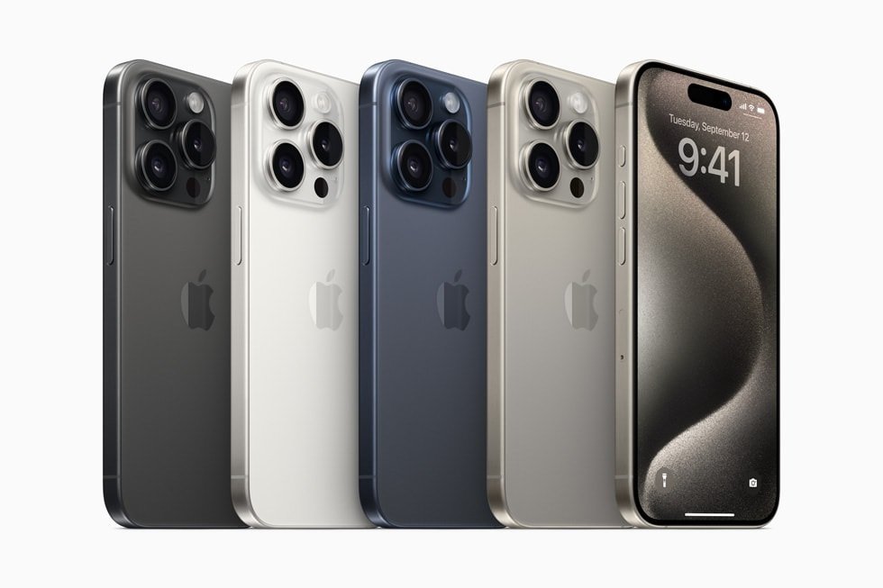 Imagen del nuevo modelo de iPhone 15, elaborado con titanio.