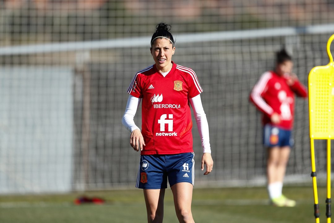 Jenni Hermoso, en un entrenamiento con la selección española. // E.P.