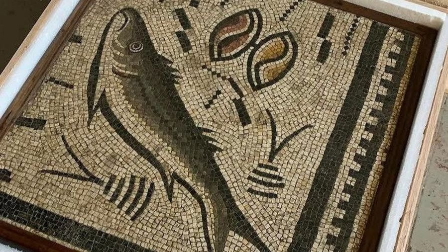 Imagen del mosaico romano que se haya almacenado en Londres.