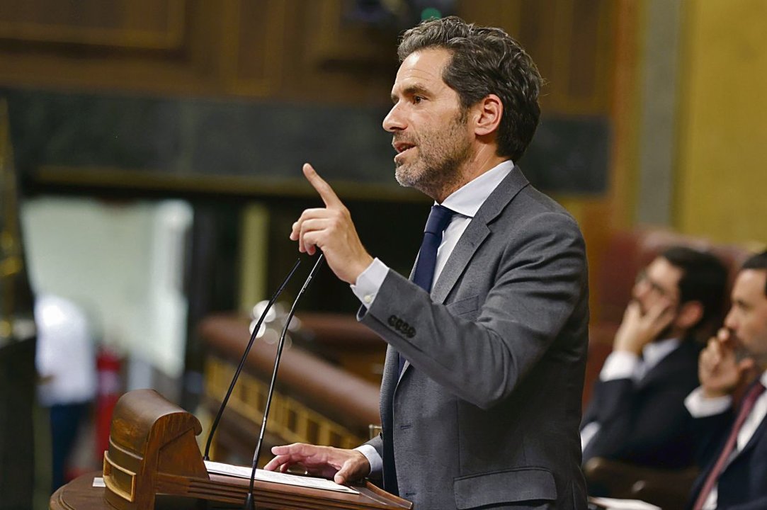El diputado del PP, Borja Semper interviene en el Congreso de los Diputados.