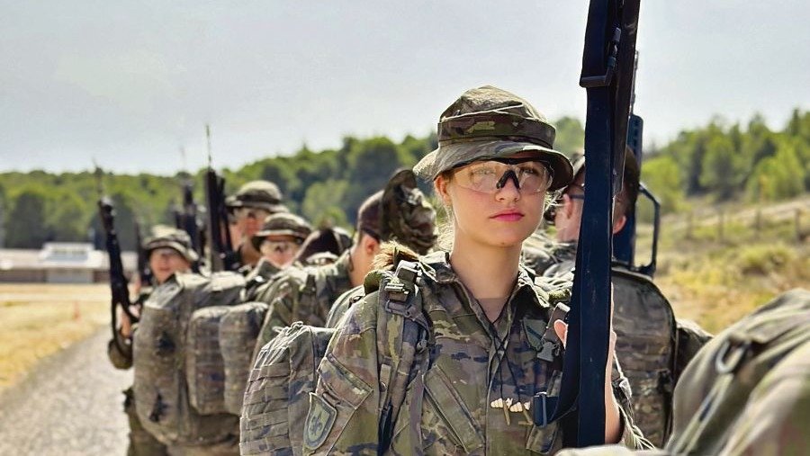 Leonor, durante los ejercicios militares.