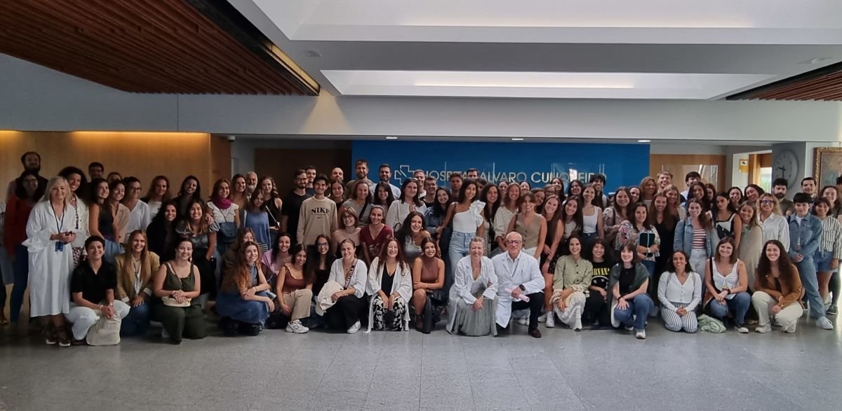 El área de Vigo recibió este curso a 99 estudiantes de sexto curso de la Facultad de Medicina, en la imagen, 79 mujeres y 20 hombres.