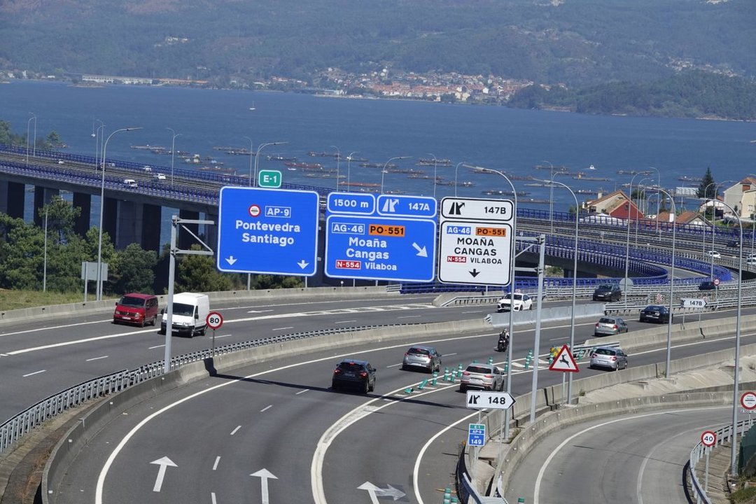 El tramo entre Vigo y O Morrazo es el de mayor tráfico de la autopista gallega.