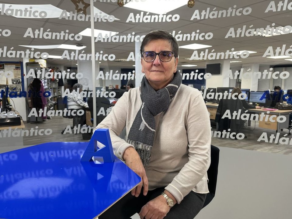 Pilar Muñoz en el set de Atlántico TV.