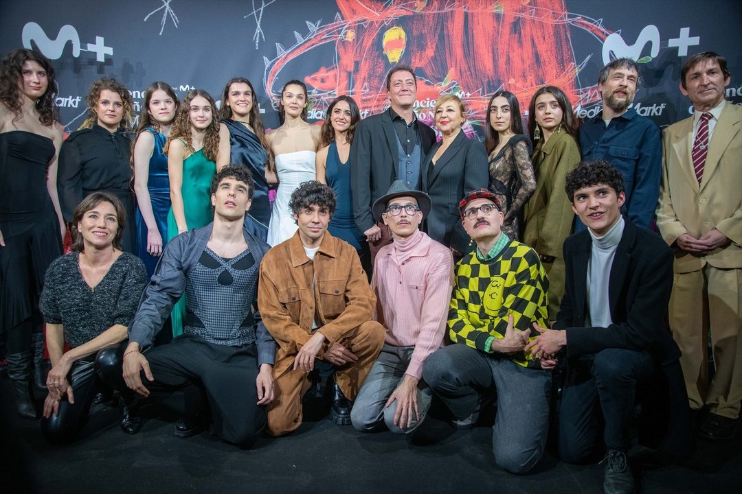 El reparto de la serie asisten al primer concierto de ‘Stella Maris’ el grupo musical de la serie ‘La Mesías’, en el Teatro Calderón, a 15 de enero de 2024, en Madrid. // EP