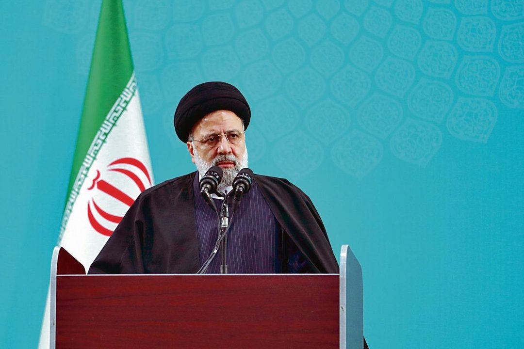El presidente de Irán, Ebrahim Raisi, durante una intervención en la ciudad de Damavand.