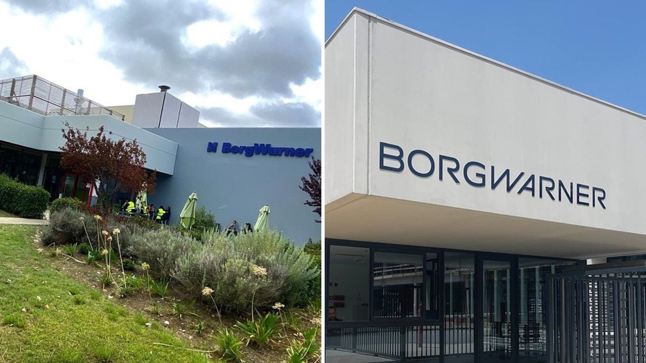 Dos de las plantas de la firma de componentes auto Borgwarner en Portugal, a la izquierda Seixal y a la derecha Viana do Castelo.