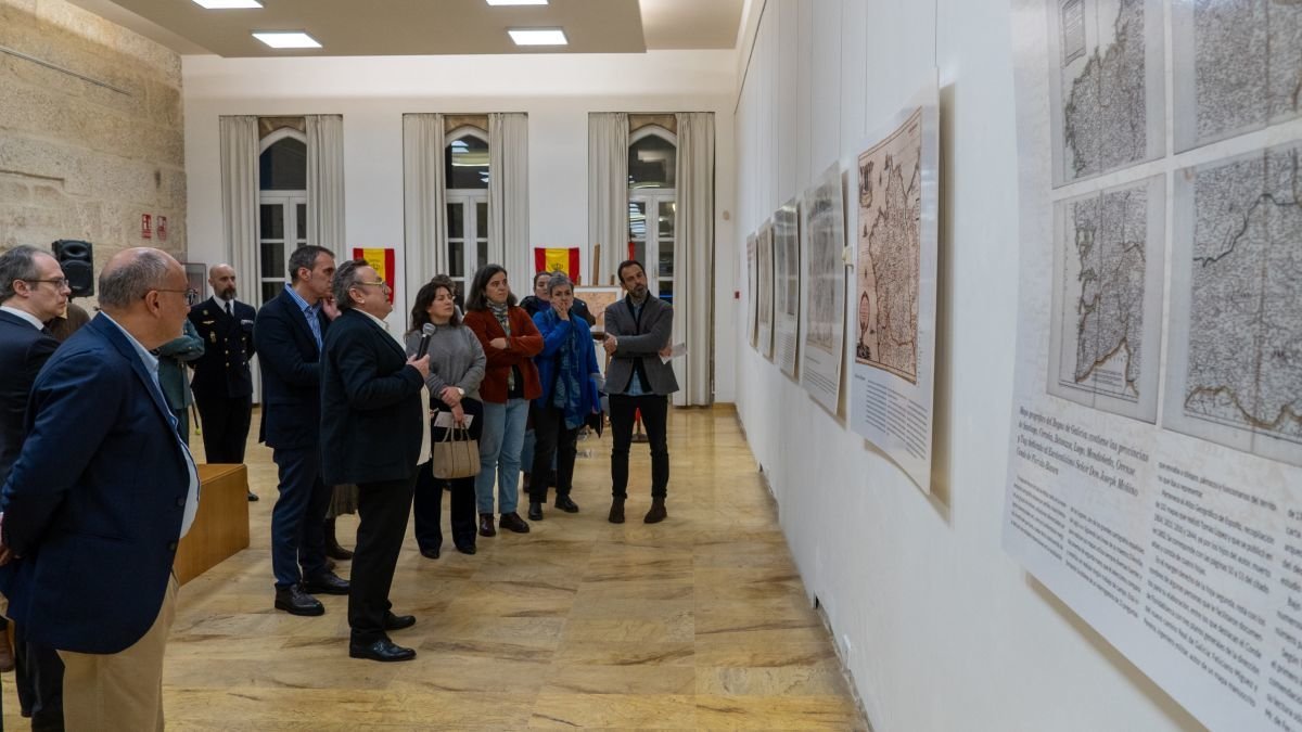 La exposición temporal presenta cartografía histórica de Galicia y la provincia de Pontevedra.