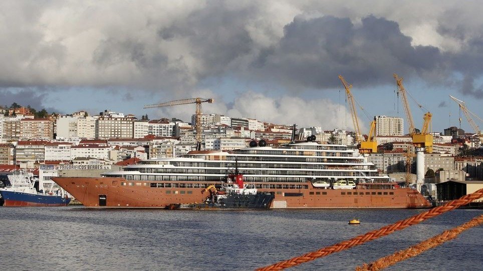 El ‘Evrima', obra del antiguo astillero Barreras, es el único crucero construido en España.