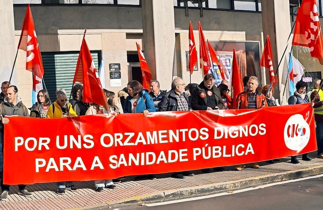 Imagen de archivo de CIG-Saúde manifestándose por la sanidad pública. // EP
