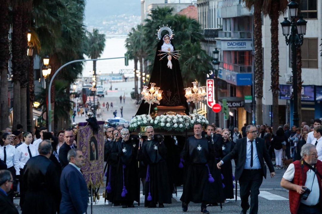 Procesión de Jueves Santo, el año pasado a su paso por la calle Colón.
