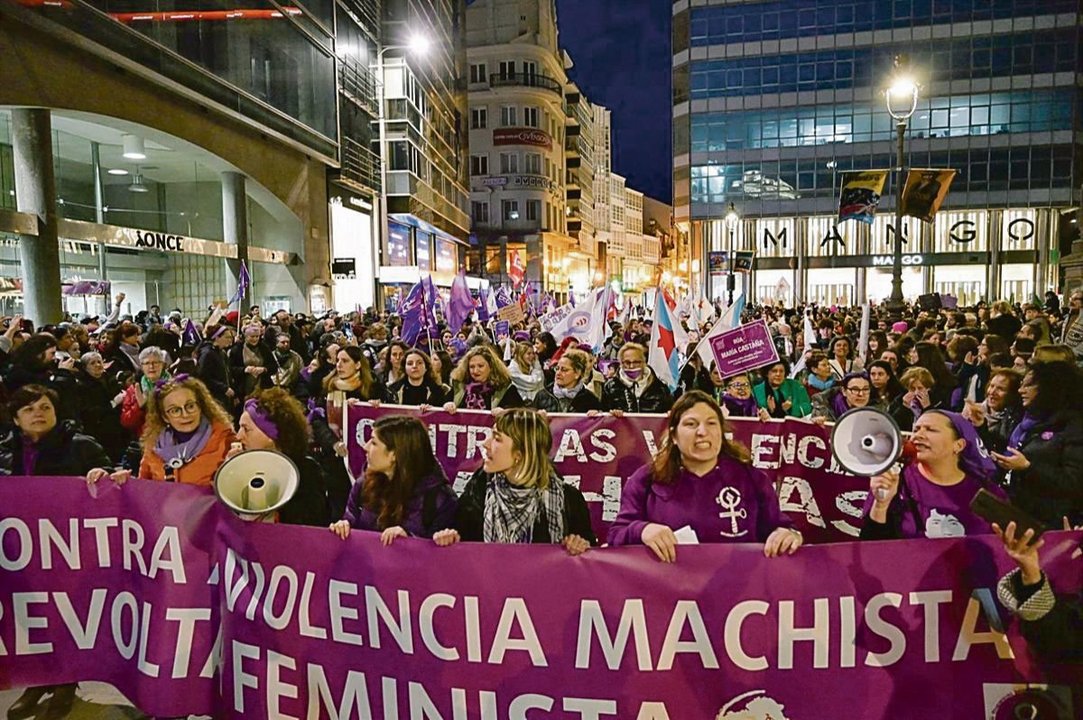 Manifestación con motivo del 8 de marzo en A Coruña el año pasado.